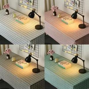 (색상:핑크 | 사이즈:(대)137x180cm)체크 방수 식탁보 4인 6인 테이블보 무늬 매트 6용 레이스 커버 원형