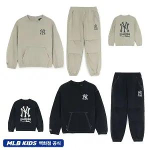갤러리아 MLB엠엘비키즈 스트릿베이직 로고 아트웍 우븐 맨투맨세트(7AS2B1254