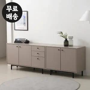 [벤티스가구]젤러 LPM 수납장 세트 높은 거실장 TV장 안방 티비다이 TV 테이블(2000/그레이)