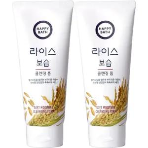 해피바스 라이스 보습 클렌징폼 200gx2개 세안제 각질제거 폼클렌징 필링젤 클렌징