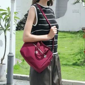 여성 4컬러 소프트 경량 방수 나일론 토트 크로스백