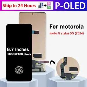 Motorola Moto G Stylus 5G 2024 LCD 디스플레이 터치 스크린 디지타이저 어셈블리 용 6.7 인치 P-OLED G