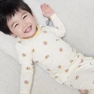 배꼽손 항균 9부 면모달 기린 옐로우 실내복