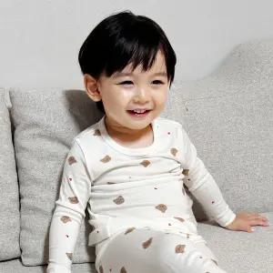 배꼽손 항균 9부 모달 후라이스 윈터베어 크림 실내복
