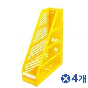 화일꽂이 박스 노랑색x4개 파일박스 깔끔한자료정리