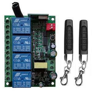 스마트 다중 AC110V 220V 230V 10A 315/433 MHz 4CH 4 채널 무선 릴레이 RF 원격 제어 스위치 수신기 + 송