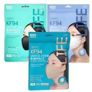 네오라이프 소프트 KF94 황사마스크 5매입-10개/베이지 화이트 블랙