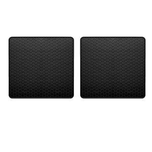 린로 세탁기 및 건조기 상단 보호 매트, 미끄럼 방지 블랙 실리콘 25.6 x 25.6인치, 0.59인치 돌출 모서리, 평평한 기계용, 표면 세탁 정리, 2팩