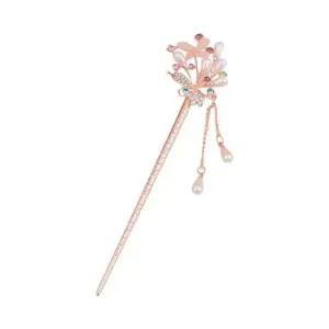 헤어 장식 비녀 나비와 꽃 머리 장식품 액세서리 뒤꽂이