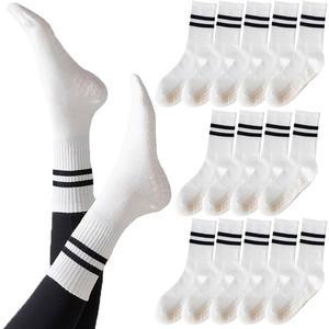 여성용 긴 요가 양말과 그립이 있는 Tergy 8켤레 필라테스, 바레, 댄스, 요가용 미끄럼 방지 양말