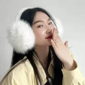 화이트 밍크 귀마개 페이크 왕 보온 페이크 화이트 보온 밍크 왕 귀마개
