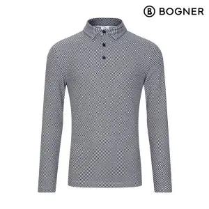 [보그너] 남성 스퀘어 잔패턴 칼라 티셔츠 BLACK