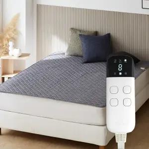 한일의료기 IoT 스마트 조절기 이중열선 탄소 전기 매트 국내생산 어반 그레이 슈퍼싱글