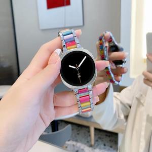 삼성 갤럭시 워치 8 8클래식 울트라 2 1 스트랩 바이컬러 인터메탈릭 레진 시계줄 40mm 밴드