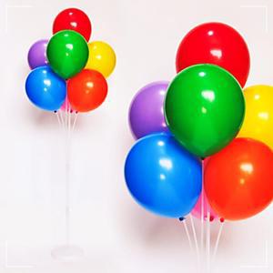 스타23 풍선꽂이장식세트130cm(레인보우파티) 헬륨효과 풍선스탠드 풍선스틱 레인보우 무지개 고무풍선