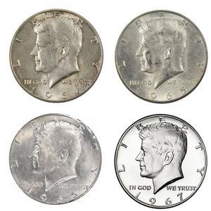 1964 1965 1966 1967 케네디 하프 달러 동전 - 4개 세트 미순환