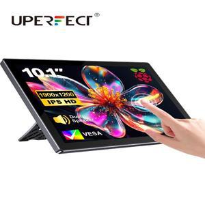 UPERFECT 10.1인치 라즈베리파이 HDMI Type-C 터치 스크린 휴대용 모니터 1920*1200 LCD 디스플레이 4 4B 3