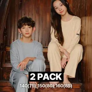 [마밤오가닉]MSMV 2PACK 피치기모 아동 주니어 잠옷 실내복 라운드세트_10COLORS