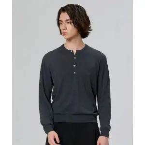 효지 HYOJI 25 FW 캐시미어 블렌드 헨리넥 크롭 니트 5컬러