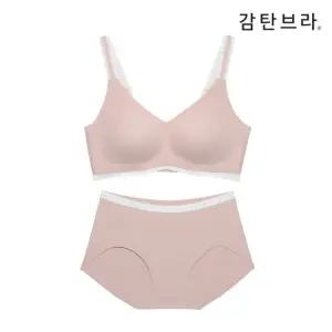 [손예진PICK] [감탄] 에어소프트 후크형 배색 브라팬티 세트