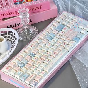 로코코 키 캡 세트 PBT 체리 129 소녀 키보드 체인 61/75/87/104/108 기계식 호환 가능