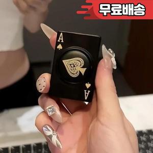 포커 에이스 스페이드 라이터 턴테이블 감압 방풍 부탄 마작  모양 담배