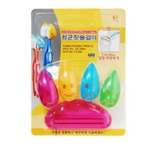 항균 칫솔걸이4P 치약짜개1P 욕실 칫솔꽃이 거치대_23339539