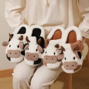 카우슬리퍼 여성 남성 겨울 털실내화 거실화 방한화