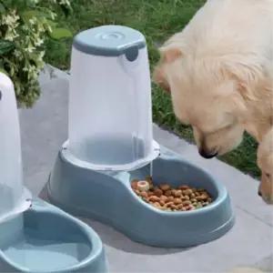 급식기 고양이 블루 반자동 3.5L 반려견 사료 개 용품 (WD977AD)