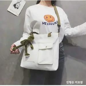[콩심팥심]좋은 품질 캐주얼 보조가방 옆으로매는 학원보조가방
