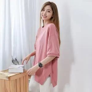 루즈핏 반팔 맨투맨티 실켓 라운드넥 무지 롱 티셔츠 얇은 맨투맨
