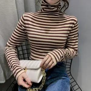 G126831 스트라이프 스판 터틀니트 티셔츠 목폴라