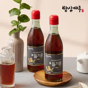 [밥상마루] 100% 들깨로 만들어 진한 들기름 350ml 2병 / NO벤조피렌 인증 / 에어셀 안전포장