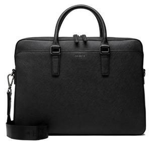 [헤지스](광주신세계)[HAZZYS] [N.HILL]블랙 가죽 실버로고 서류가방 HJBA4F601BK