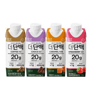 빙그레 더단백드링크 250mL 커피맛2+초코2+카라멜맛2+딸기맛2 /단백질보충음료/우유/무배