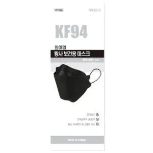 KF94 와이엠황사보건용마스크대형 블랙 1개입, 50매
