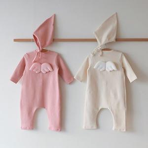 천사날개 보넷 기모 슈트 / 아기옷 신생아옷 바디슈트 바디수트