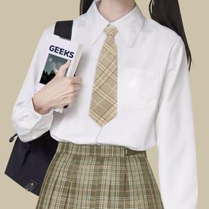 교복 체크 자동 넥타이(베이지) G