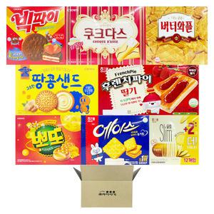 [찬지림몰] 해태 & 크라운 인기 과자세트 사무실간식  대용량 과자세트 8종