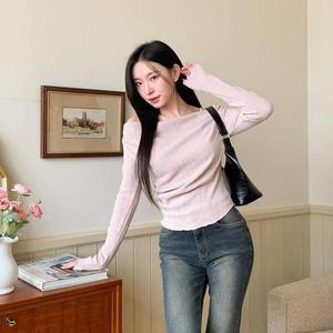 [옷자락]여자 러블리 슬림 나시 오프숄더 긴팔티셔츠