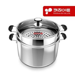 키친아트 아티스트 2단 찜기 스텐찜냄비 3중바닥 인덕션가능 24cm