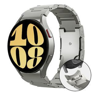 갤럭시 워치 4 5 6 7 FE 원버튼 티타늄 메탈 스트랩 실버