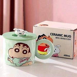 그린 360ml 짱구 뚜껑 피규어 머그컵 (WFH7I0A)