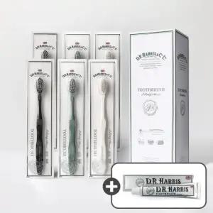 디알해리스 클래식 초극세모 칫솔 1세트(6개입)+디알해리스 치약 60g 1개