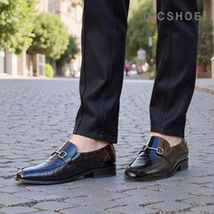 [딕슈]딕슈 남성 소가죽 띠장식 클래식 로퍼 4.5cm LFMS164