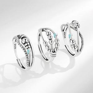 보헤미안 웨딩 가능한 스트레스 불안 RING 위한 조정 비즈 쥬얼리 자유롭게 반지 회전 파티 BAGUE SPINNER