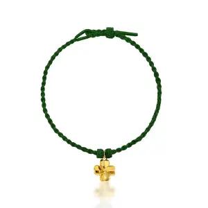 [한국금다이아몬드] 순금 팔찌 그린 매듭 팔찌 네잎 클로버