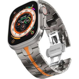 CHANCHY 애플 워치 울트라 2 스트랩 티타늄 오렌지