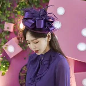 TC2 교복몰 (대여) 개화기의상 경성 퍼플 깃털꽃 머리핀. (WFJ15DH)