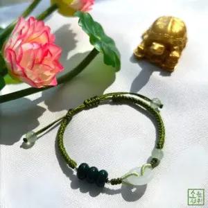 행운3색옥 평안 그린매듭팔찌 소원성취 재물 행운 BL727